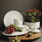 Textured Pearl-Border White Porcelain Dessert Plate
