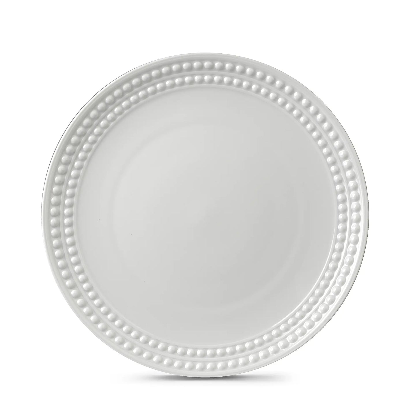 Textured Pearl-Border White Porcelain Dessert Plate