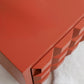 Karo Nightstand – Brutalist-Inspired Coral Lacquered Design