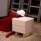 Tombul 2-Drawer Nightstand – Salmon Finish with Push-to-Open Mechanism