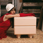 Tombul 2-Drawer Nightstand – Salmon Finish with Push-to-Open Mechanism