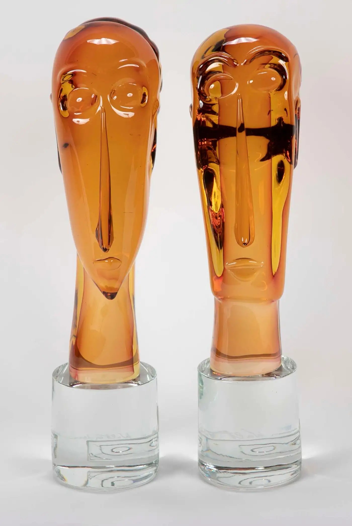 Homage to Amedeo Modigliani Pair of Murano Glass Figures