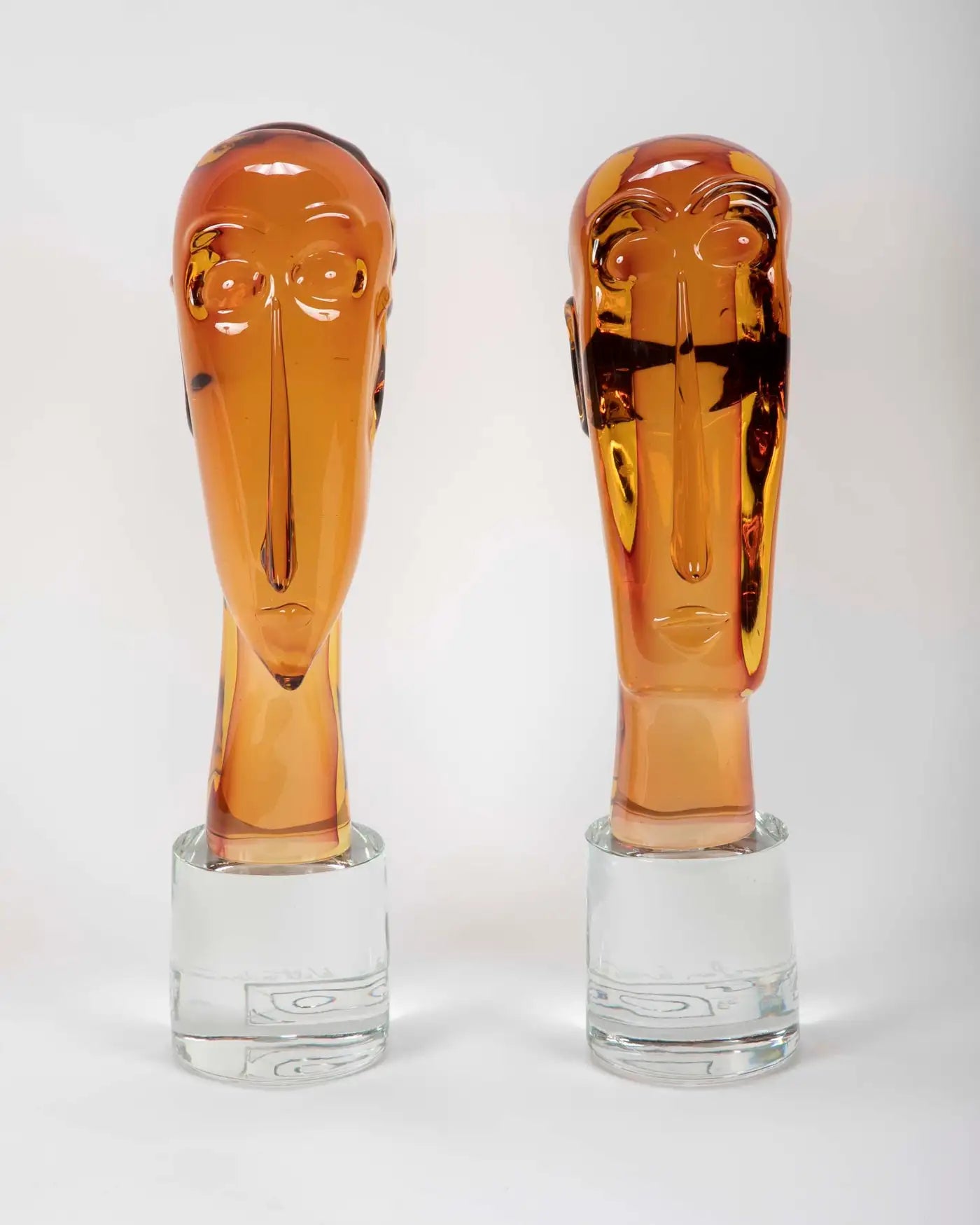 Homage to Amedeo Modigliani Pair of Murano Glass Figures