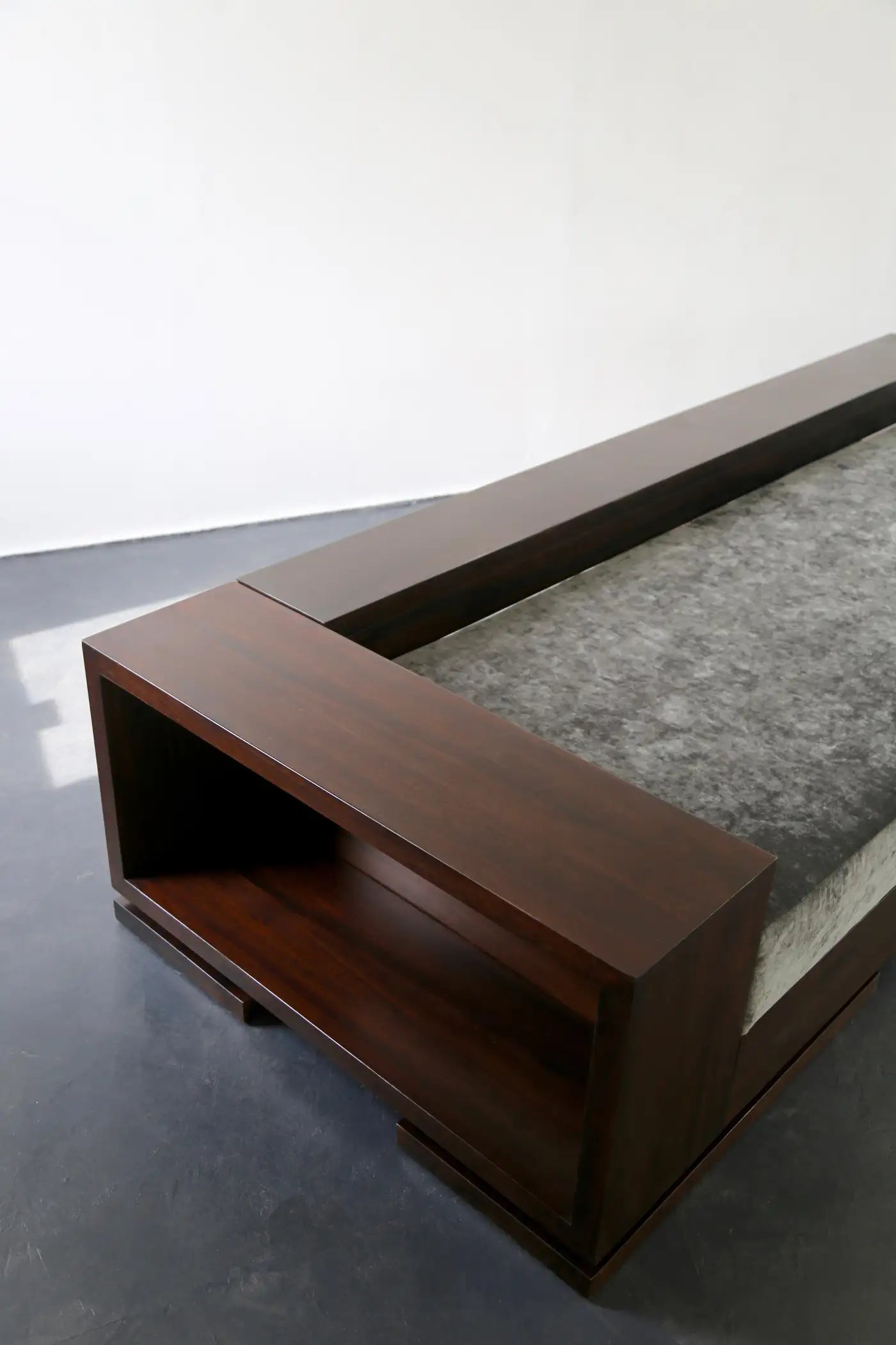 Patone Modern Sofa in Argentine Rosewood with Shelving by Costantini