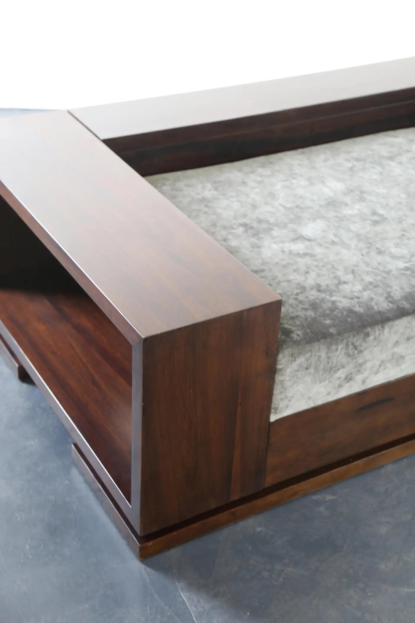 Patone Modern Sofa in Argentine Rosewood with Shelving by Costantini
