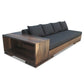 Patone Modern Sofa in Argentine Rosewood with Shelving by Costantini