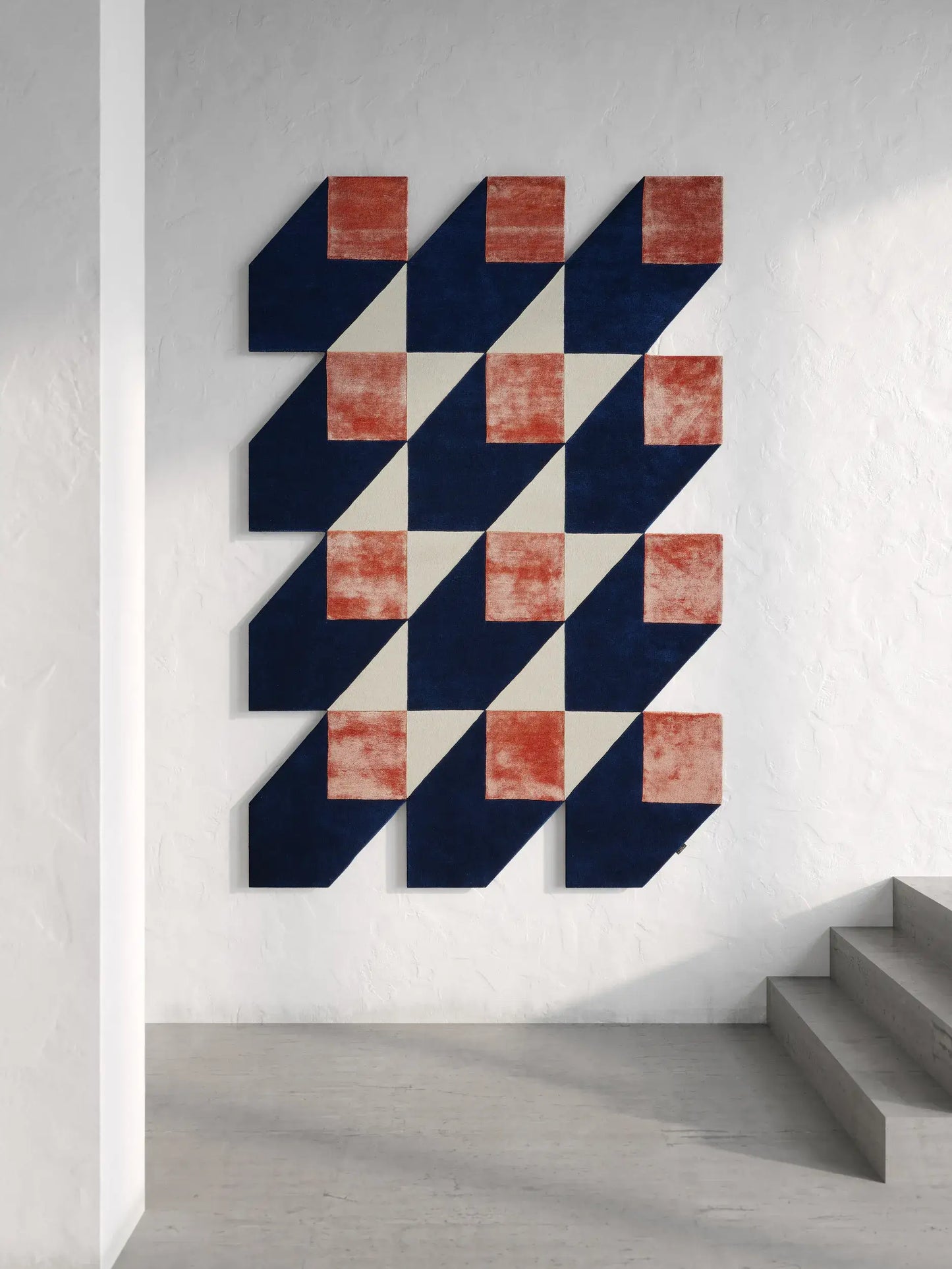 Multicolour Geometric Rug – Blue/Orange