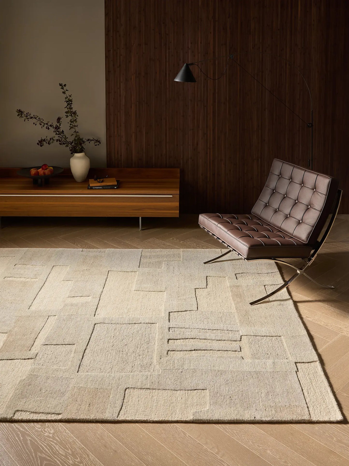 Lisa Cream & Beige Wool Rug