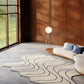 Cream & Blue Elegant Wool-Blend Rug