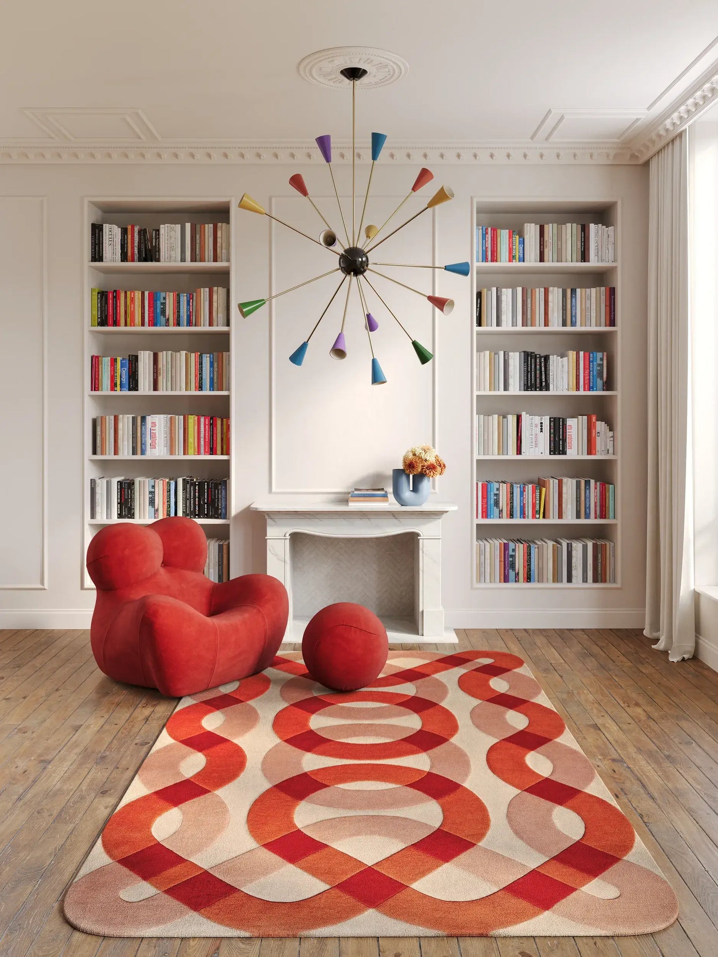 Bold Red New Zealand Wool Statement Rug
