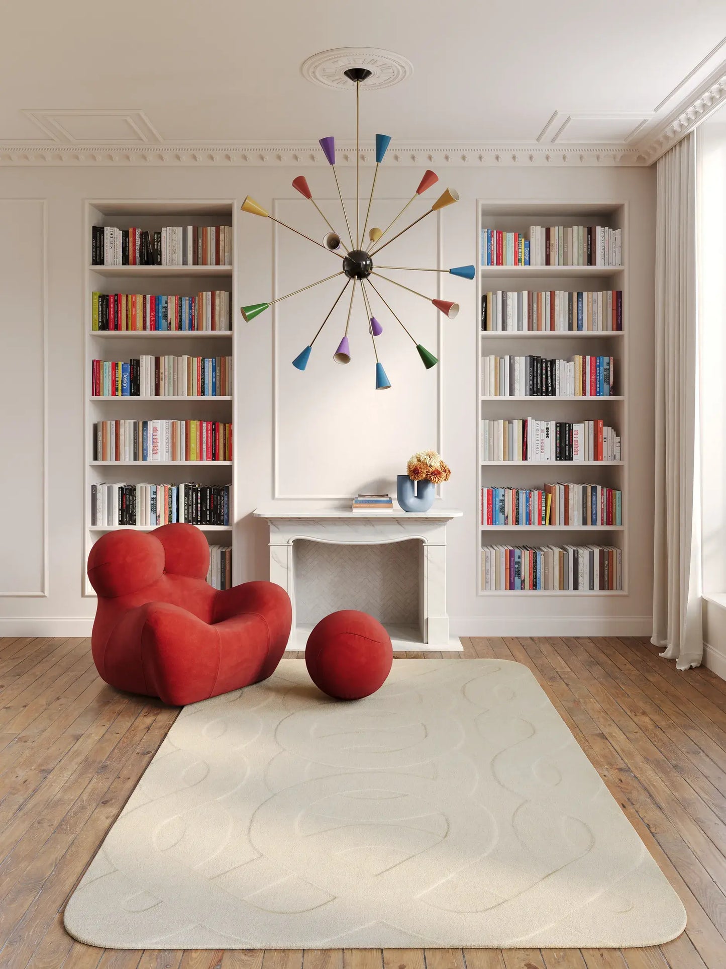 Cream Solid Design Premium Wool Rug