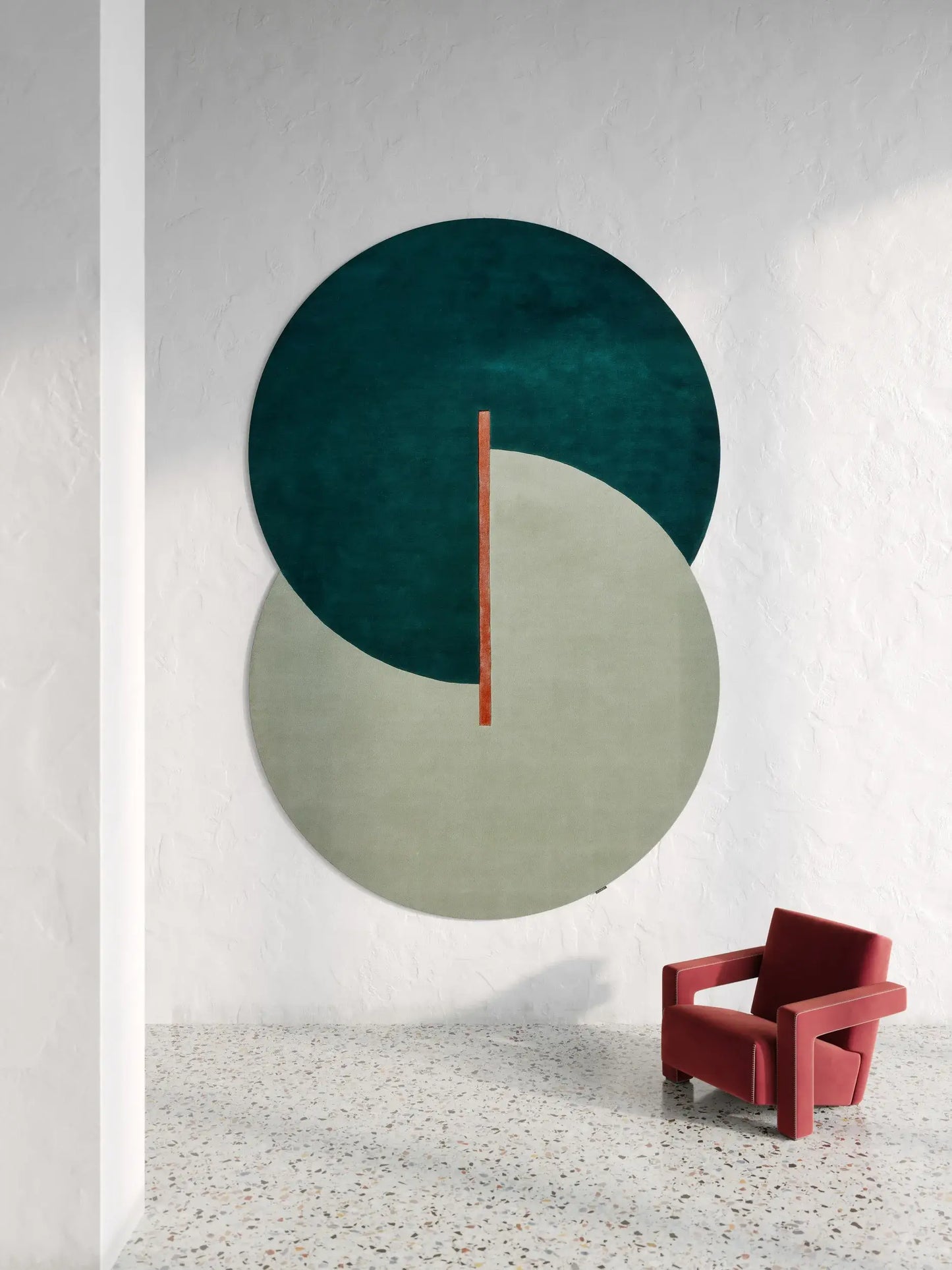 Luxurious Green Wool Flat-weave Rug