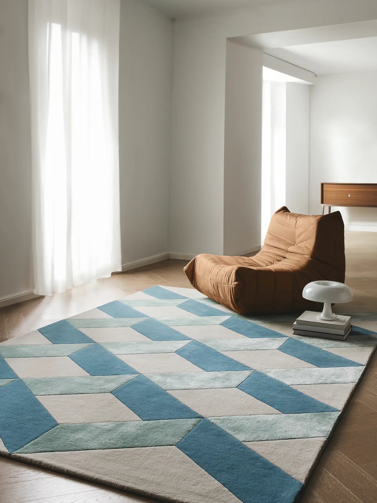 Paul Orange Wool & Lyocell Rug