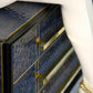 ANTIQUE SAPPHIRE BLUE MURANO GLASS CHEST OF DRAWERS WITH GOLD LEAF & BRASS