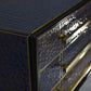 ANTIQUE SAPPHIRE BLUE MURANO GLASS CHEST OF DRAWERS WITH GOLD LEAF & BRASS