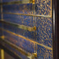 ANTIQUE SAPPHIRE BLUE MURANO GLASS CHEST OF DRAWERS WITH GOLD LEAF & BRASS