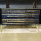 ANTIQUE SAPPHIRE BLUE MURANO GLASS CHEST OF DRAWERS WITH GOLD LEAF & BRASS