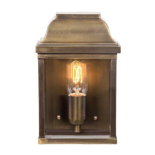 Victoria Half Lantern Outdoor Wall Light – Aged Brass