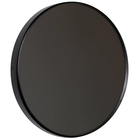 Orbis XL Round Wall Mirror – Black Tinted Glass with Black Powder-Coated Frame
