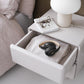 Tombul 2-Drawer Nightstand – Cloud Grey with Push-to-Open Mechanism