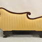 Antique American Empire Figural Carved Mahogany Recamier Gold Chaise Lounge Sofa