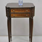 19th C. Antique Leg Burl Wood 2 Drawer Nightstand Side Table