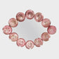Contemporary Italian Custom Blush Pink Murano Glass Disc Modern Oval Mirror