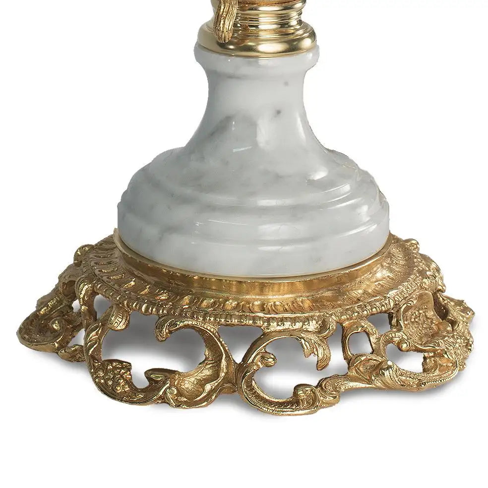 21st Century White Veined Marble and Golden Bronze Bowl