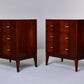 Two wooden dressers with a chevron pattern on a white background