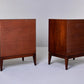 Two wooden cabinets on a white background