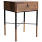 Phillip Walnut Nightstand – Solid Wood with Blackened Steel Accents