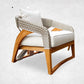 Outdoor Lounge Chairs – Set of 2 in Water-Based Teak with Hand-Woven Polyester Rope