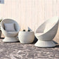 Outdoor Patio Wicker 360° Swivel Lounge Chair w/ Coffee Table Set