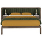 Cupid Bed in Black American Walnut & Velvet with Integrated Bedside Table