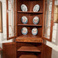 ENGLISH GLAZED DOOR CORNER CUPBOARD IN WALNUT – GEORGIAN STYLE