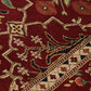 Agra Style Wool Rug – Red & Green Trellis Floral Pattern 178 x 224 cm