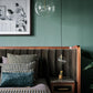 Cupid Bed in Black American Walnut & Velvet with Integrated Bedside Table