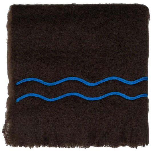 Suter Hand-Embroidered Brown Mohair Throw Blanket