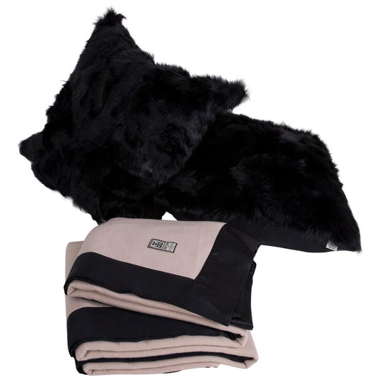 Camille Luxury Lambswool & Cashmere Blanket with Real Fur