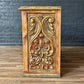 Rustic Spanish Colonial Hacienda Cabinet – Hand-Carved Faces & Floral Motifs