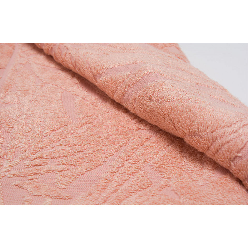Bamboo towel Bamboo leaves, 70x140cm, salmon color, 550g/m2