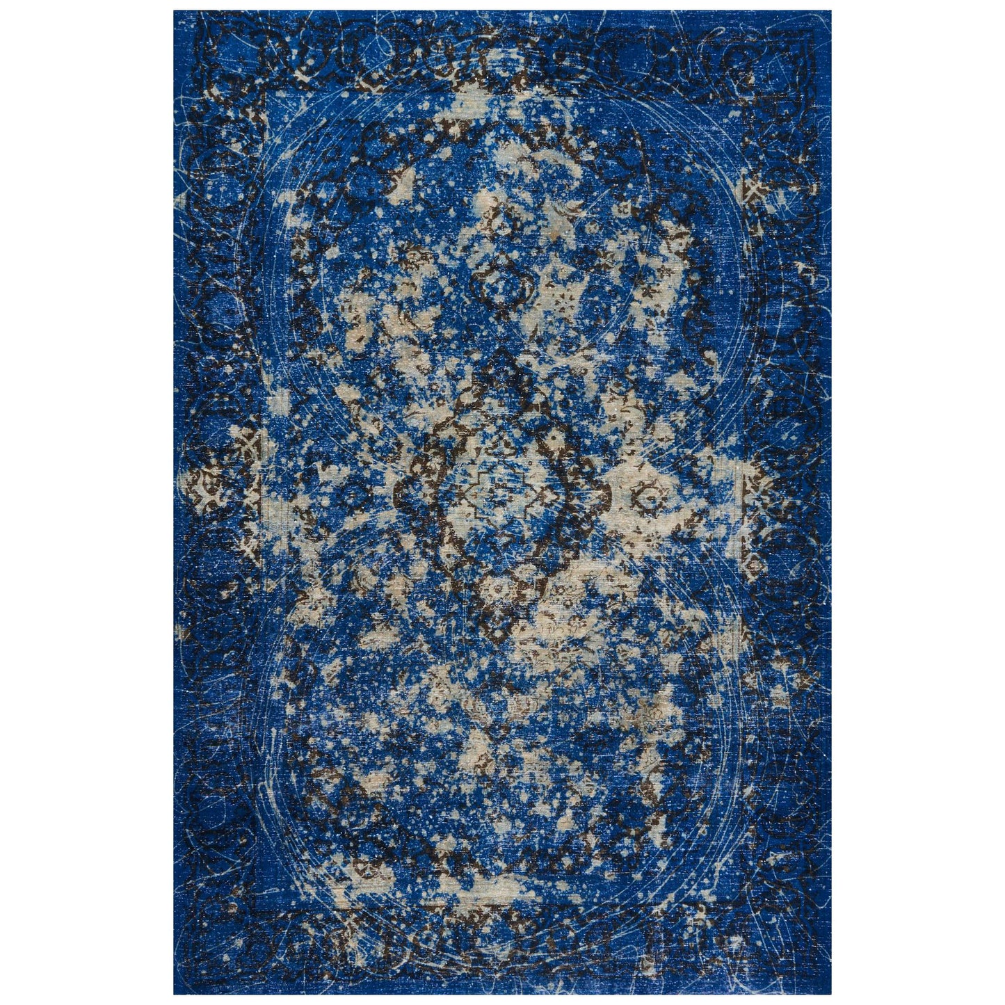 Schumacher Trifid Blue Hand-Knotted Wool Rug – 191 x 279 cm