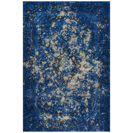 Schumacher Trifid Blue Hand-Knotted Wool Rug – 191 x 279 cm