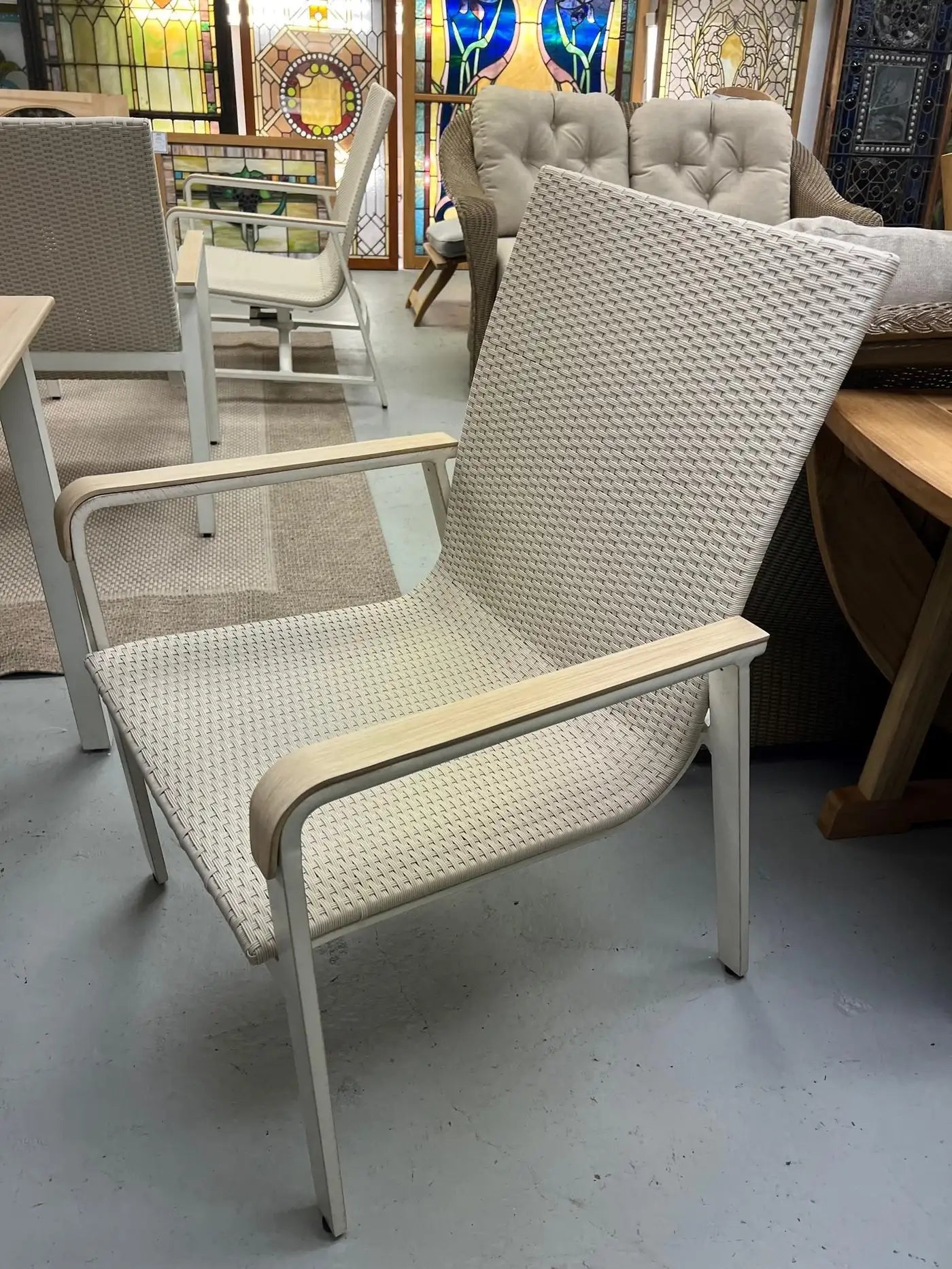 9 Piece Cast Aluminum and Weave Table and Chairs Set