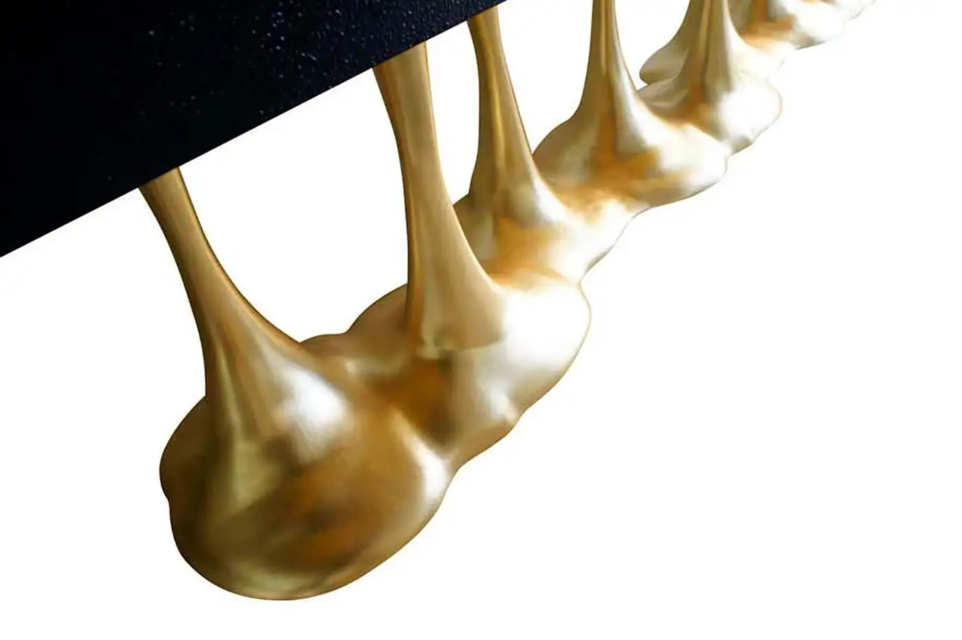 Sculptural and Luxurious "Argos" Futuristic Console Table in Black and Gold