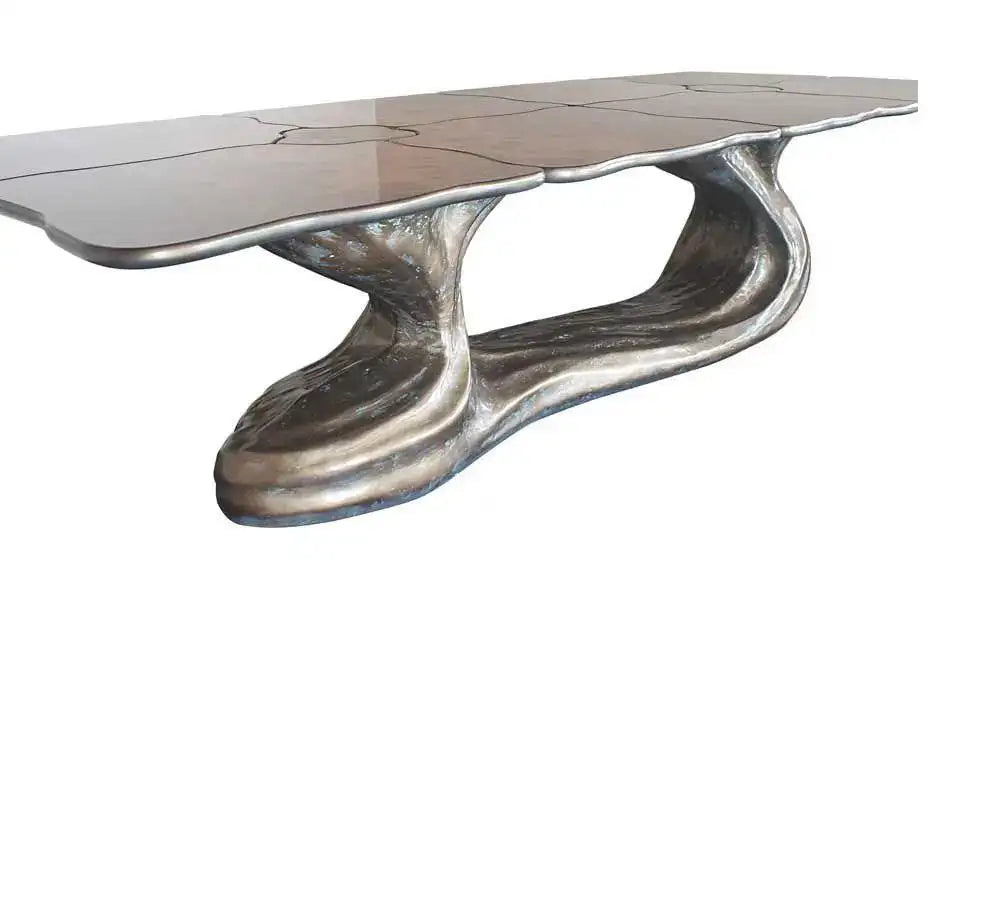 130" Outdoor Dining Table Ft. Organic Design