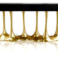 Sculptural and Luxurious "Argos" Futuristic Console Table in Black and Gold