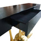 Sculptural and Luxurious "Argos" Futuristic Console Table in Black and Gold