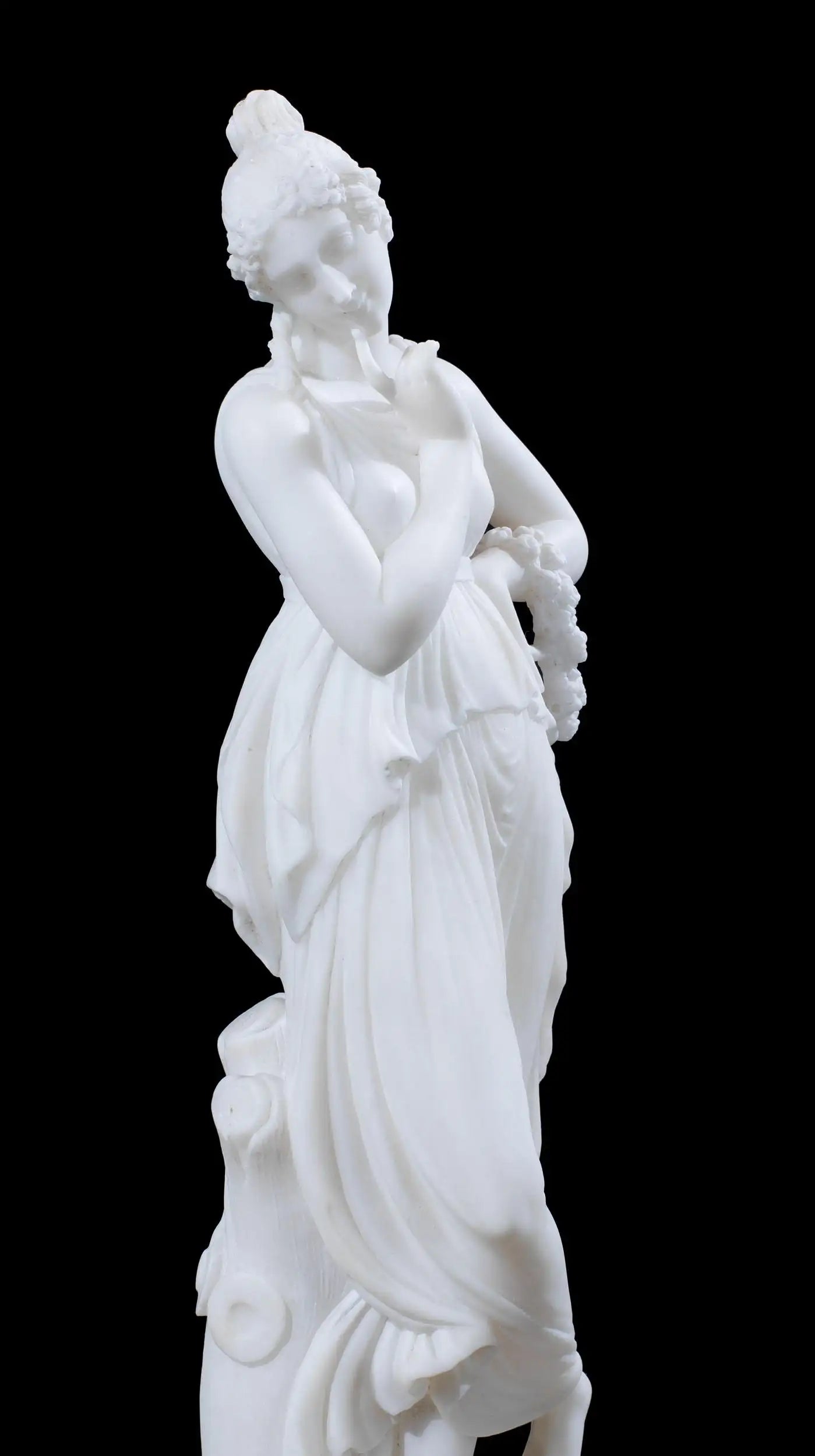 Pair of 19th Century Italian Alabaster Classical Figures of Muses