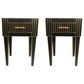 Mirrored Nightstand – Black Mirror with Chrome Accents